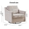 Large swivel chair, upholstered armchair, modern chair, skin-friendly gradient color linen fabric, comfortable to sit. Suitable for reception living r