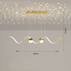 Restaurant Chandelier Simple Modern Nordic Creative Personality Artistic Atmosphere Lighting (Option: Gold-Stepless dimming)