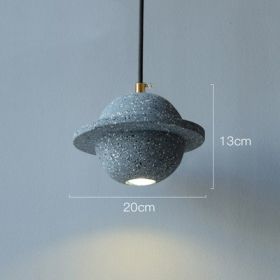 Planet Small Chandelier Red Single Head Bedroom Bedside Lamp (Option: Model A gray blue-220v)