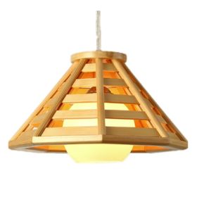 Modern Minimalist Bamboo Woven Woodcraft Ceiling Lamp Restaurant Bar Hotel Inn Balcony LED Chandelier (Option: Without Inner Glass Cover-Small Size 35cm Wood Color)