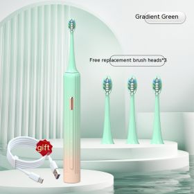 Magnetic Suspension Electric Toothbrush USB Charging Level 7 Waterproof Super (Color: Green)