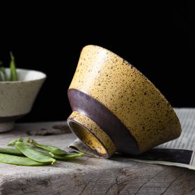 Coarse Ceramic-based  Personality Anti - Hot Small Soup Bowl (Option: Ginger yellow)