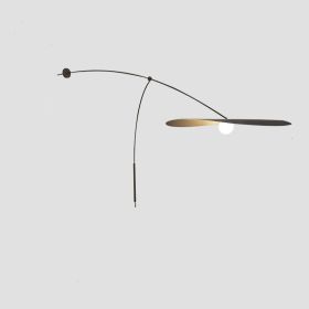 Simple Modern Living Room Study Atmosphere Bedroom Background Wall Rocker Arm Light (Option: Black-Tricolor light)