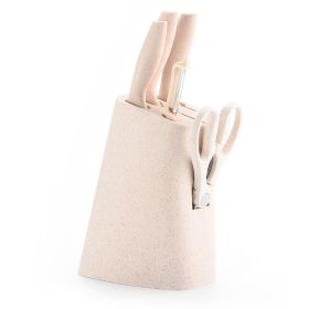 Color Straw Cutter With Cutting Board Suit (Option: Beige 6PCs)