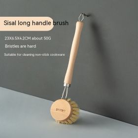 Long Handle Kitchen Can Be Brush Replacement Head Horse Hair Dish Brush (Option: Sisal Hemp Brush)