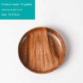 Japanese-style Household Walnut Acacia Mangium Round Dish (Option: 10cm)